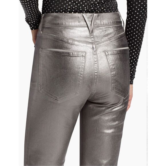 Veronica Beard Carson Metallic Ankle Flared Jeans Size 29 $348 - Picture 5 of 12